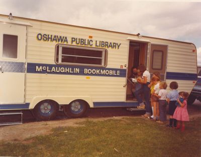 Line up at the bookmobile