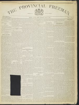 Provincial Freeman (Toronto and Chatham, ON), 6 May 1854