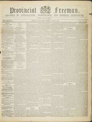 Provincial Freeman (Toronto and Chatham, ON), 17 Jun 1854