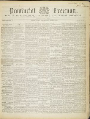 Provincial Freeman (Toronto and Chatham, ON), 24 Jun 1854