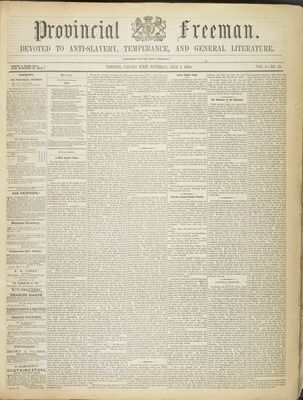 Provincial Freeman (Toronto and Chatham, ON), 1 Jul 1854