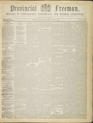 Provincial Freeman (Toronto and Chatham, ON), 15 Jul 1854