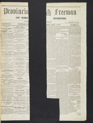 Provincial Freeman (Toronto and Chatham, ON), 4 Jul 1857