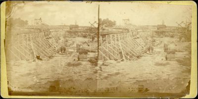 Excavating the guard lock of the Third Welland Canal at Port Colborne