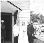 St Michael's - 1st Marriage - Ted & Diane Arsenault with Father Hickey - June 5 1965 - RC0022