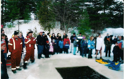 Firefighters at the Rosseau Lake College Winter Carnival, Two - RI0067