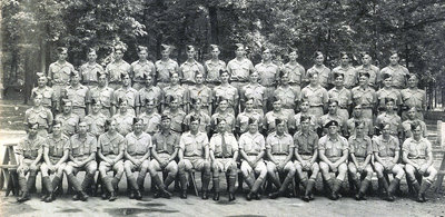 Group of Veterans, Brantford, Ontario, July 27, 1944 - Smith, Charles &quot;Charlie&quot; Duncan (2nd Row from bottom, 1st person on left) - Vet WW II - RP0240a