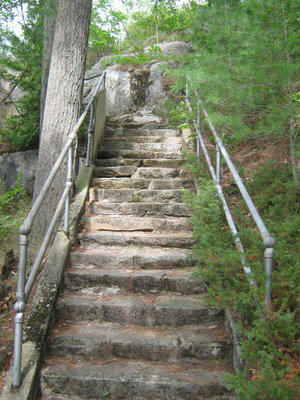 Stonemasonry - #1967 Bright Street - Rosseau Lake College - West Gate stairs - RI0154