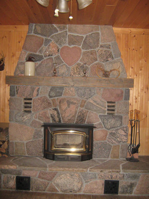 Stonemasonry - #403 Turtle Lake Road, Rosseau - Dan & Darlene Fraser's fireplace - RI0175