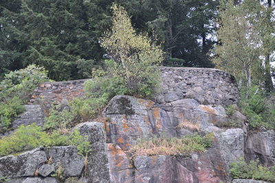 Stonemasonry - Stone Wall in front of &quot;Ferncliffe&quot;, Lake Rosseau - built in the 1890s by Joseph Beaumont - RI0190