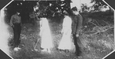 Playing croquet at Fettercairn