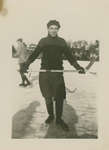Raymond Fleming playing hockey