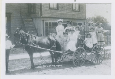 Women and children going to a picnic in Newboro