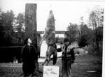 Callie and Allan Alford with wolf at Chaffey's Lock c.1950
