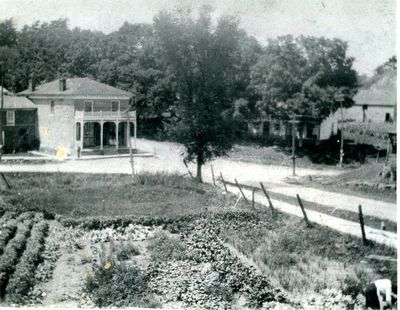 Morton brick general store from adjacent hill c.1940