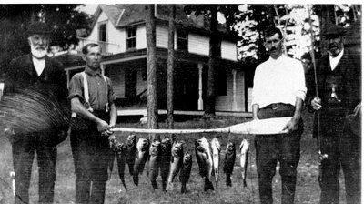 Day's catch on Big Rideau c.1900