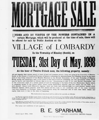 Poster for a South Elmsley mortgage sale 1898