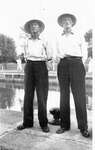Men at Newboro Lockstation (possibly canalmen) 1949