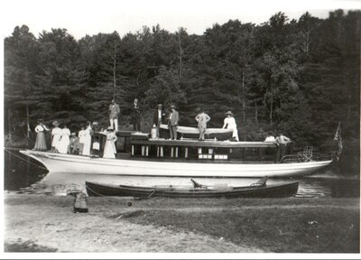 Boat at Chaffey's Lock c.1907