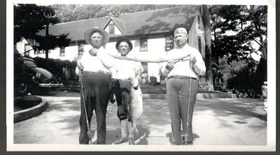 Fishing guide and guests at Opinicon Hotel c.1940