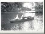 Don and Mary Warren in boat at Chaffey's c.1949