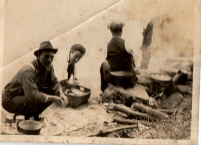 Fred Randolph, a Chaffey's Lock area guide at a shore dinner