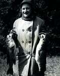 Mrs.Bell with two fish