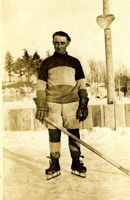 Roy Halladay playing hockey in Delta c1930