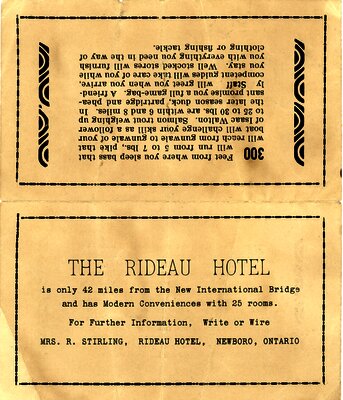 Rideau Hotel Ad