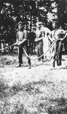 Soldiers doing a tug-of-war at Fettercairn