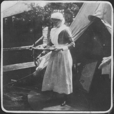 Nurse at tent at Fettercairn