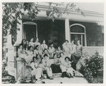 Mrs. Pierce and her Sunday School class in front of the Dan Davison House