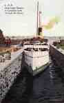 Postcard - CPR Great lakes steamer in Canadian Lock at Sault Ste. Marie
