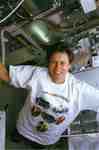 Roberta Bondar aboard space shuttle - "Flying Ferret" T-shirt