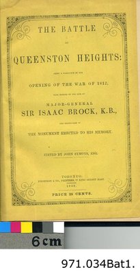 The Battle of Queenston Heights, Edited by John Symons