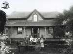 Rural Brick Home, Family with Horse and Buggy, c. 1902-1906