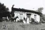 Women and Rural Stone Cottage, c. 1902-1906