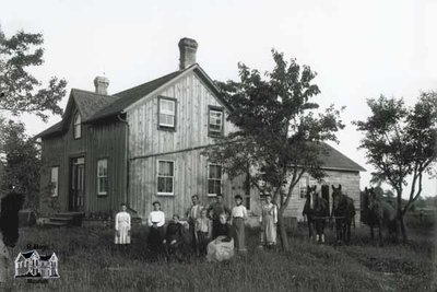 Rural Family with Horses and Farm House, c. 1902-1906