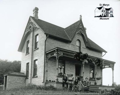 Family with Rural Brick Home, c. 1902-1906