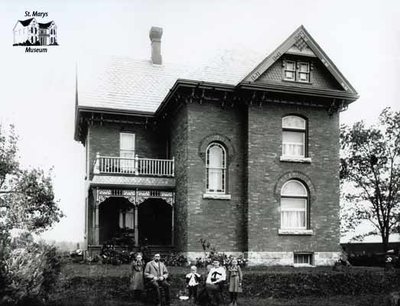 Family Portrait, Large Rural Brick House, c. 1902-1906