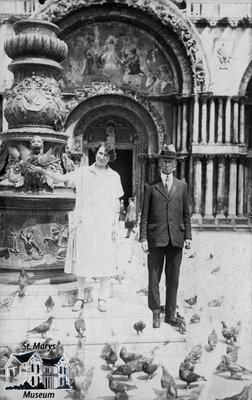 Man and Woman in Front of St. Mark's Cathedral, Venice