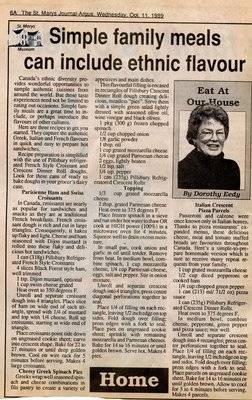 &quot;Simple family meals can include ethnic flavour&quot;, Eat at Our House, 11 October 1989