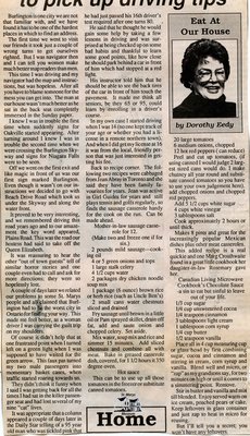 &quot;It's never too late to pick up driving tips&quot;, Eat at Our House, 25 October 1989