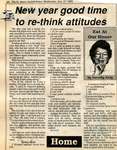 "New year good time to re-think attitudes", Eat at Our House, 27 December 1989