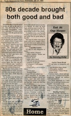 &quot;80s decade brought both good and bad&quot;, Eat at Our House, 31 January 1990