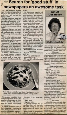 &quot;Search for 'good stuff' in newspapers an awesome task&quot;, Eat at Our House, 7 November 1990