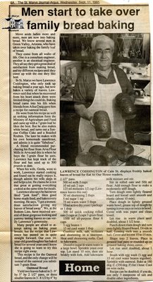 &quot;Men start to take over family bread baking&quot;, Eat at Our House, 11 September 1991