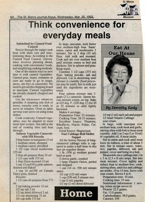 &quot;Think convenience for everyday meals&quot;, Eat at Our House, 25 March 1992