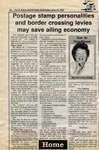 "Postage stamp personalities and border crossing levies may save ailing economy", Eat at Our House, 10 June 1992