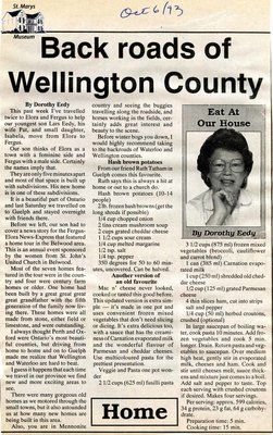 &quot;Back roads of Wellington County&quot;, Eat at Our House, 6 October 1993